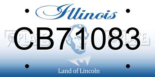 CB71083 Illinois License Plate