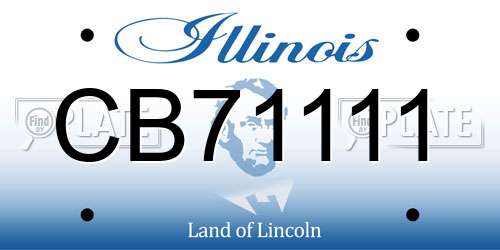 CB71111 Illinois License Plate