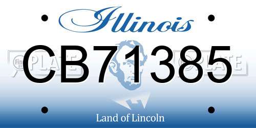 CB71385 Illinois License Plate