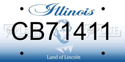 CB71411 Illinois License Plate