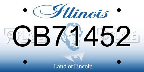 CB71452 Illinois License Plate