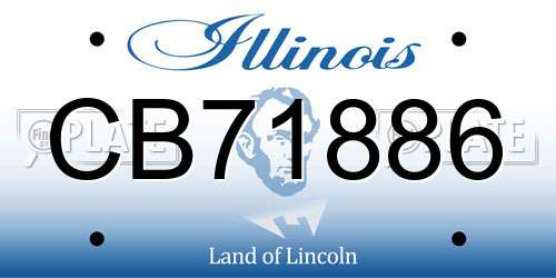 CB71886 Illinois License Plate