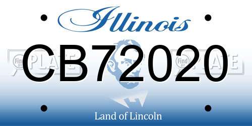 CB72020 Illinois License Plate