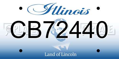 CB72440 Illinois License Plate