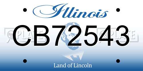 CB72543 Illinois License Plate