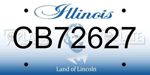 CB72627 Illinois License Plate