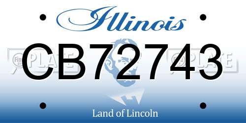 CB72743 Illinois License Plate