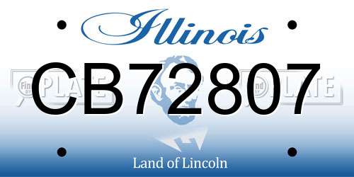 CB72807 Illinois License Plate