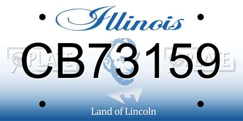 CB73159 Illinois License Plate
