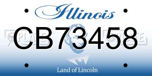 CB73458 Illinois License Plate