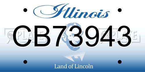 CB73943 Illinois License Plate