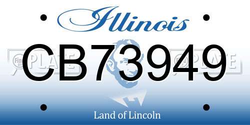 CB73949 Illinois License Plate