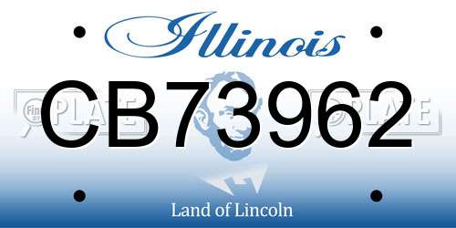 CB73962 Illinois License Plate