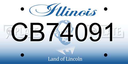 CB74091 Illinois License Plate