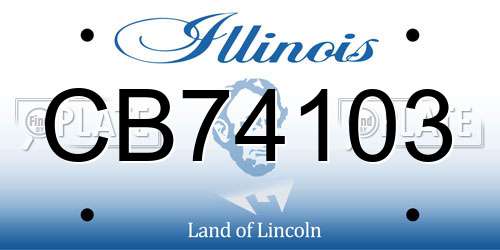 CB74103 Illinois License Plate