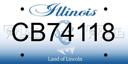 CB74118 Illinois License Plate