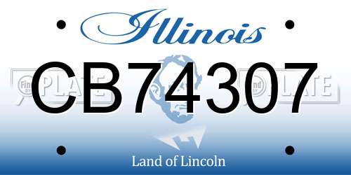 CB74307 Illinois License Plate