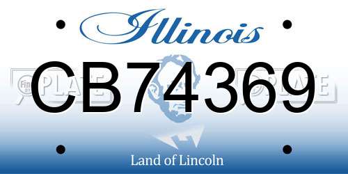 CB74369 Illinois License Plate