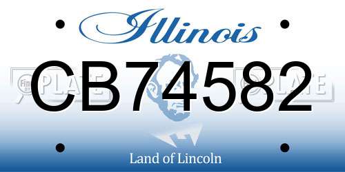 CB74582 Illinois License Plate