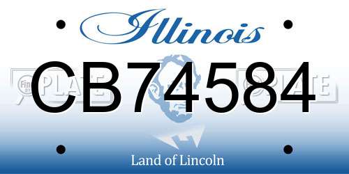 CB74584 Illinois License Plate