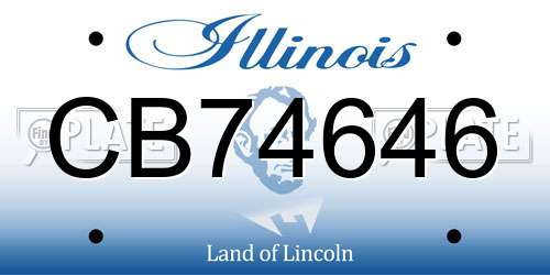 CB74646 Illinois License Plate