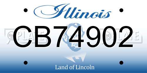 CB74902 Illinois License Plate