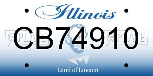 CB74910 Illinois License Plate