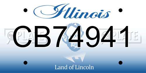 CB74941 Illinois License Plate