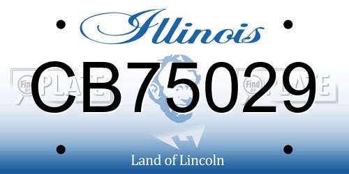 CB75029 Illinois License Plate