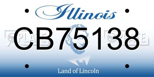 CB75138 Illinois License Plate