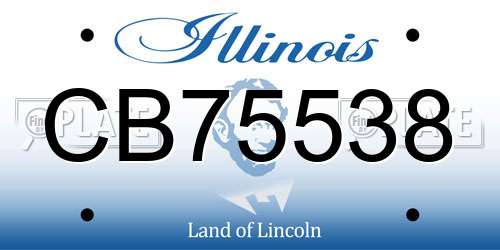 CB75538 Illinois License Plate