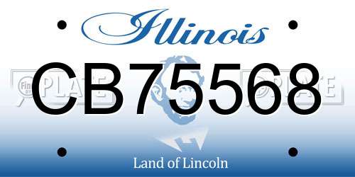CB75568 Illinois License Plate