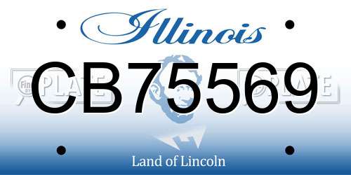 CB75569 Illinois License Plate