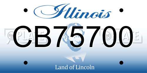 CB75700 Illinois License Plate