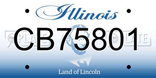 CB75801 Illinois License Plate