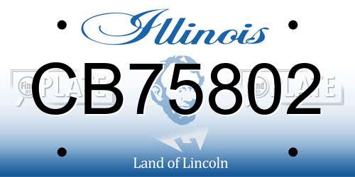 CB75802 Illinois License Plate