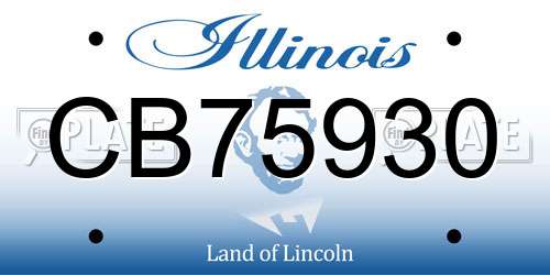 CB75930 Illinois License Plate