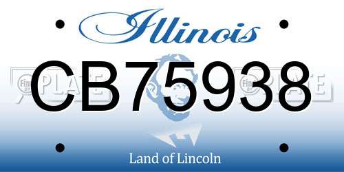 CB75938 Illinois License Plate