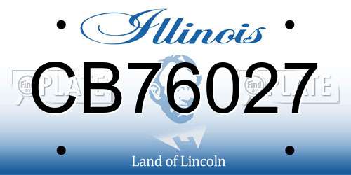 CB76027 Illinois License Plate