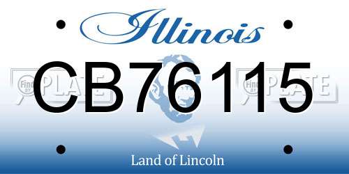 CB76115 Illinois License Plate