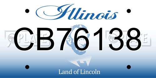 CB76138 Illinois License Plate
