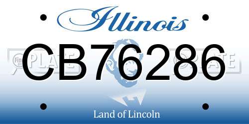 CB76286 Illinois License Plate