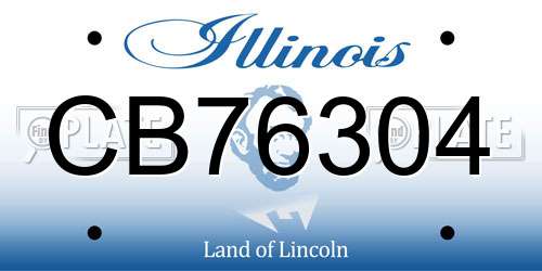 CB76304 Illinois License Plate