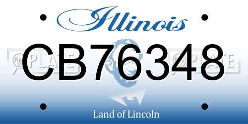 CB76348 Illinois License Plate