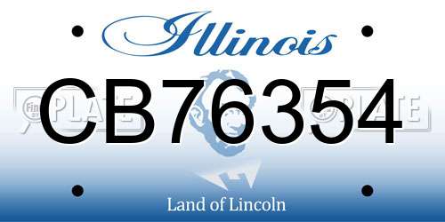 CB76354 Illinois License Plate