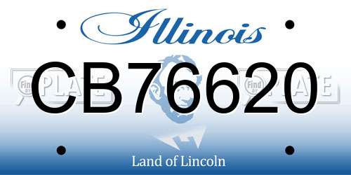 CB76620 Illinois License Plate