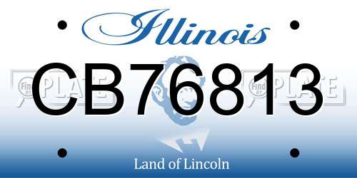 CB76813 Illinois License Plate