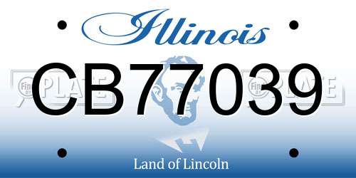 CB77039 Illinois License Plate