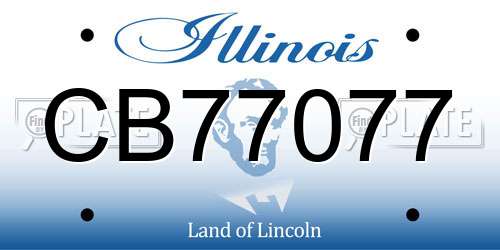 CB77077 Illinois License Plate