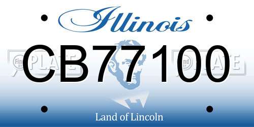 CB77100 Illinois License Plate